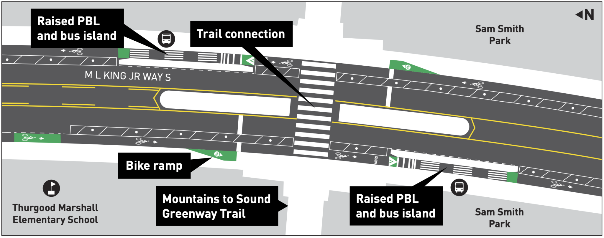 MLK Jr Way bike lane construction to start in fall, includes crosswalk ...